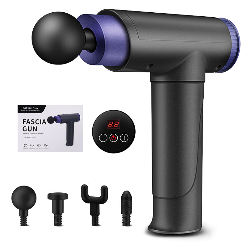 Mini Electric Muscle Relaxation Massager with 4 interchangeable heads and digital display for full body massage