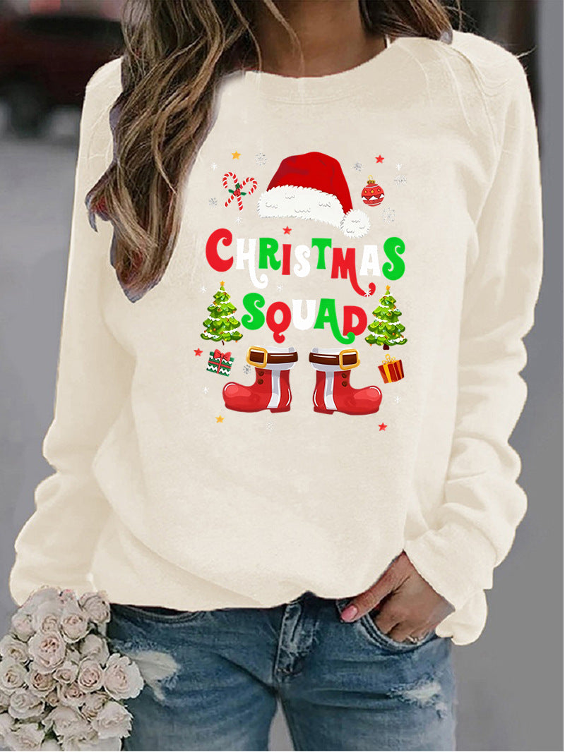 Women's Christmas Printed Crew-Neck Sweater