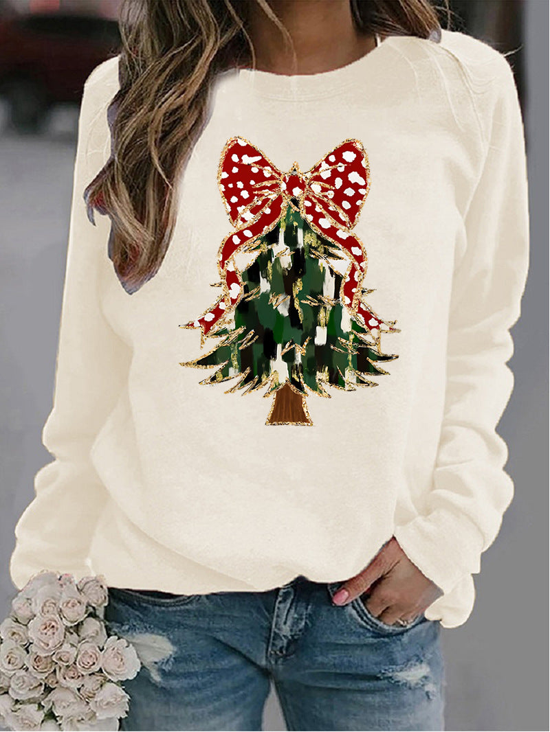 Women's Christmas Printed Crew-Neck Sweater