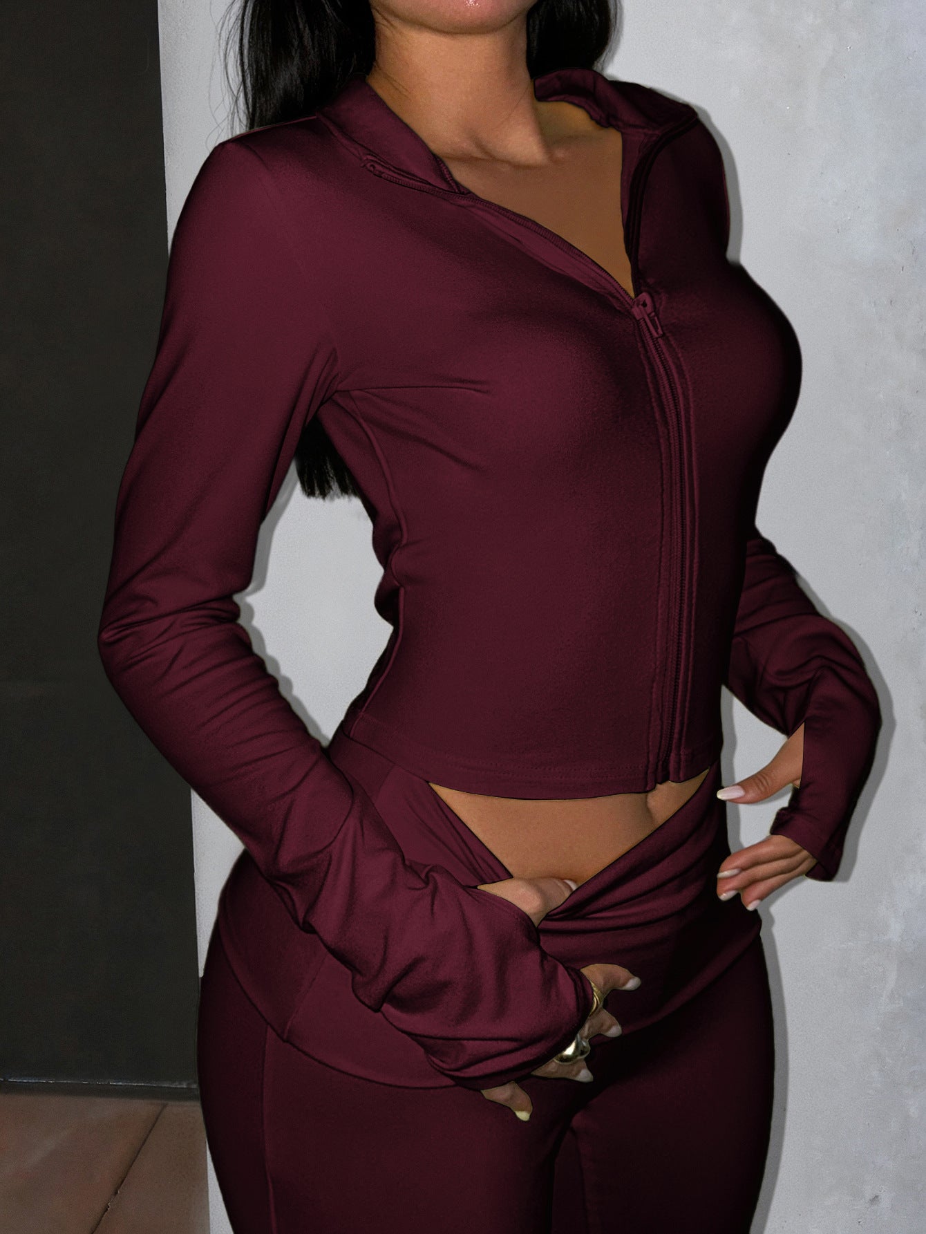 Yoga Sports Jacket And Tight-fitting Pants Two-piece Set