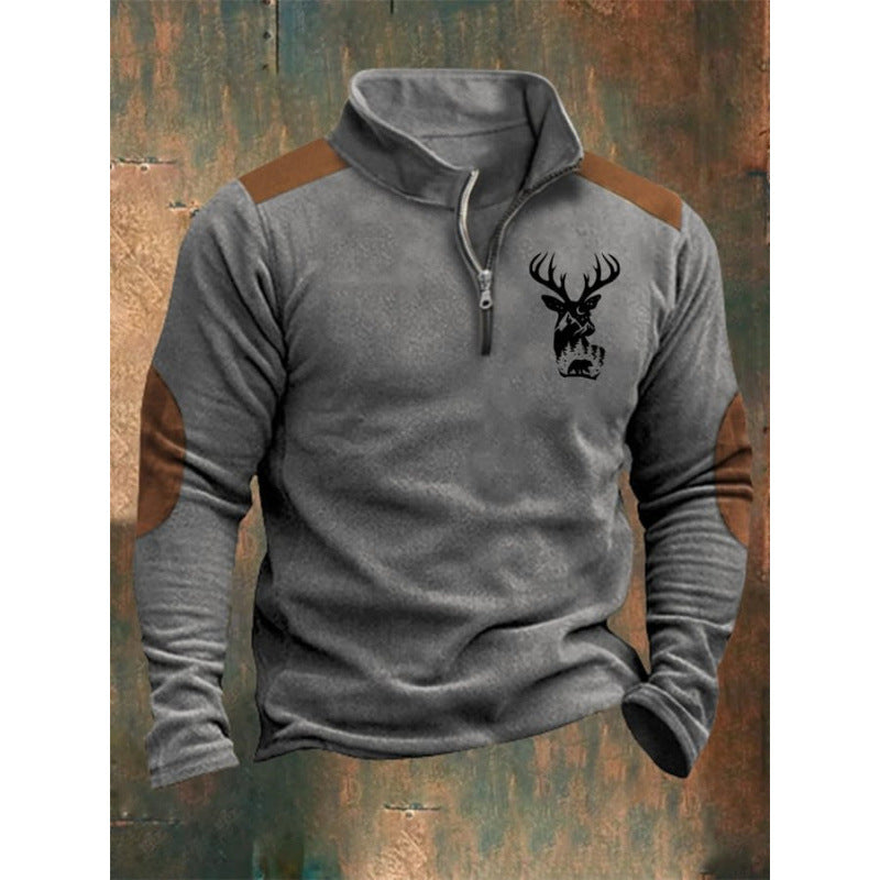 Men's Casual StandUp Collar Half Zip Pullover Sweater